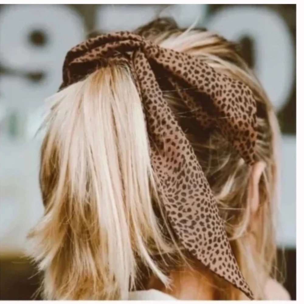 ❤️ FREE Darling Cheetah Cat Draped Hipster Hippie Art Peasant Hip Bow Scrunchie